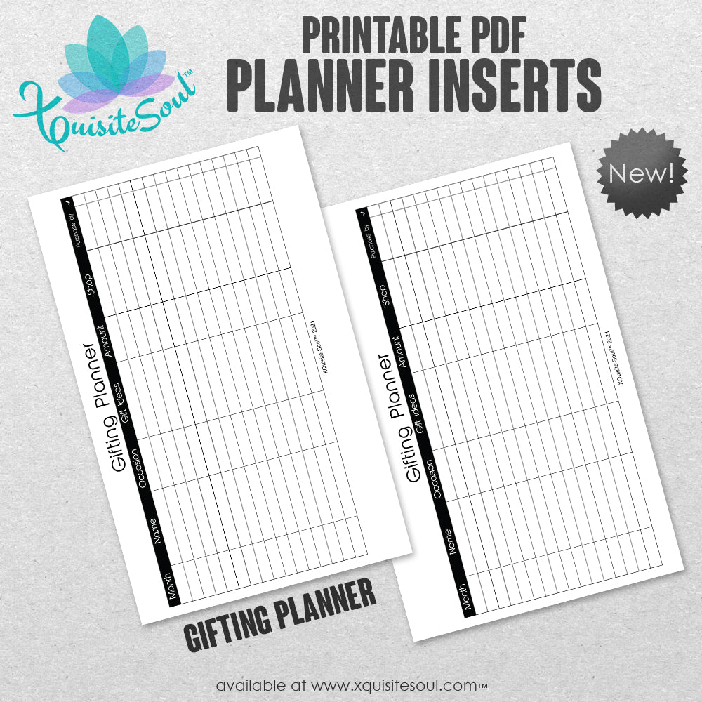 Gifting Planner - Printable Planner Inserts