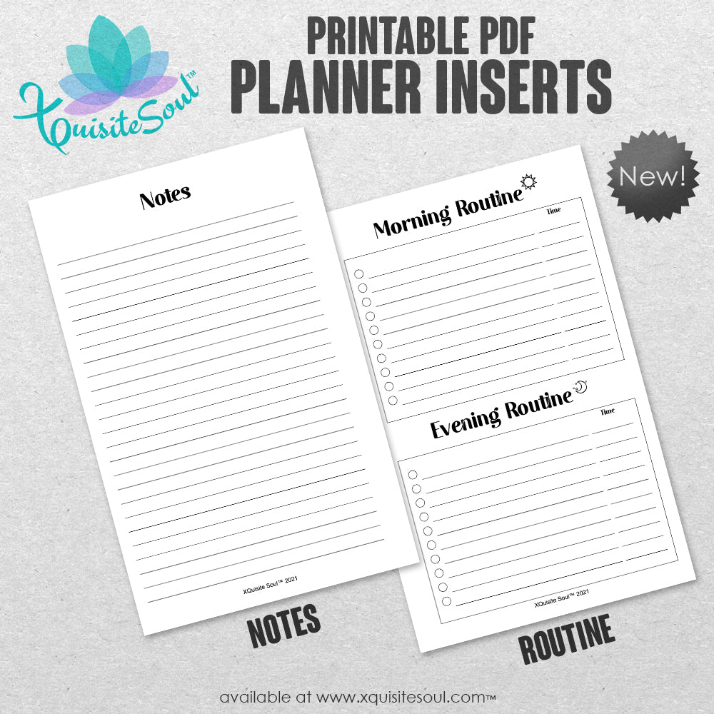 Morning and Evening Routine - Printable Planner Inserts
