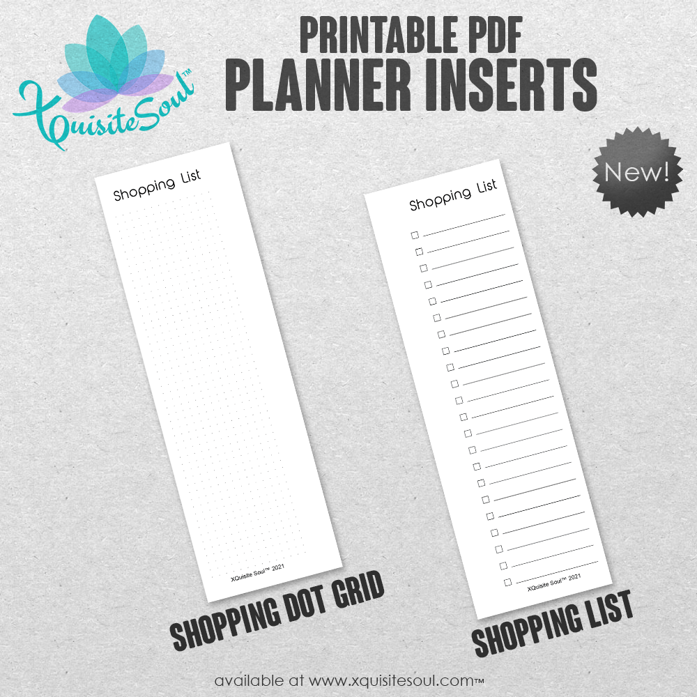 Shopping List - Printable Planner Inserts