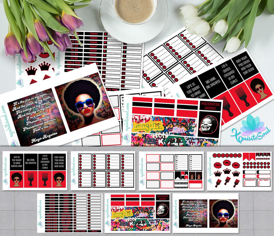 Phenomenal Woman African American Weekly Kit for Erin Condren