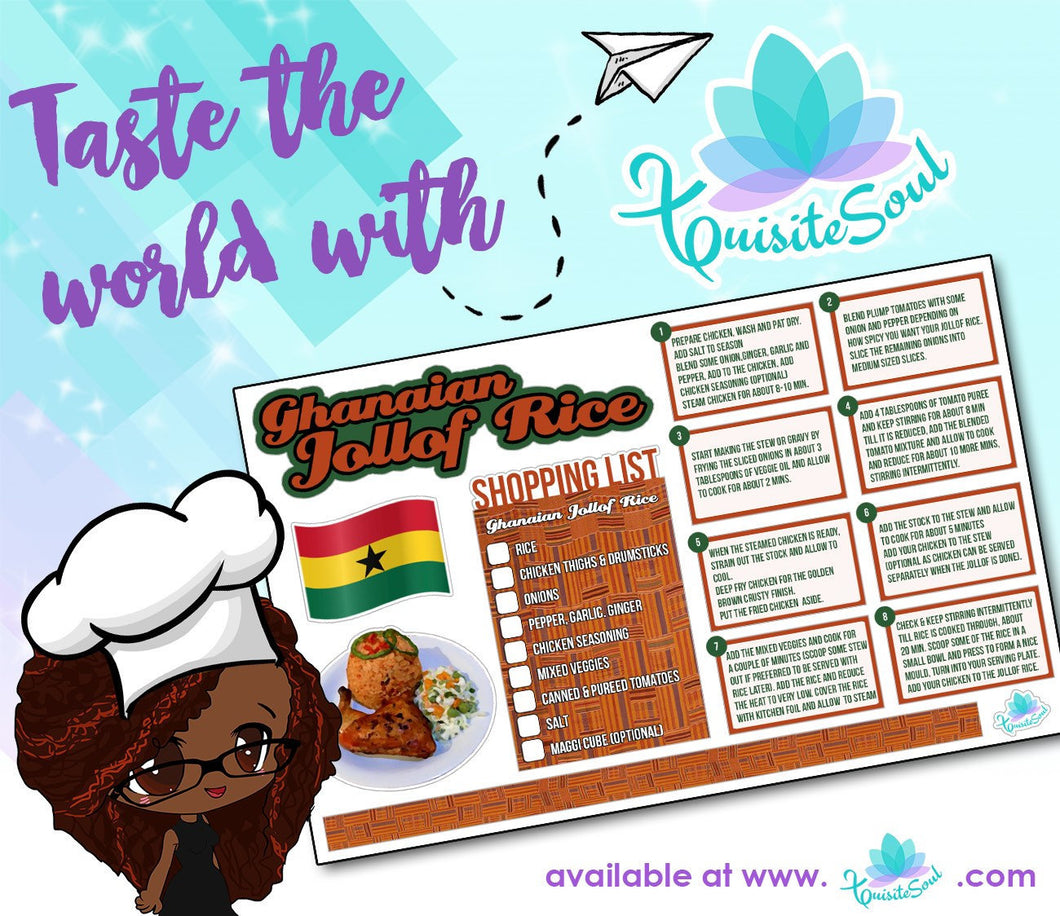 Taste The World Ghana Jollof Rice Recipe Stickers for Meal Planning