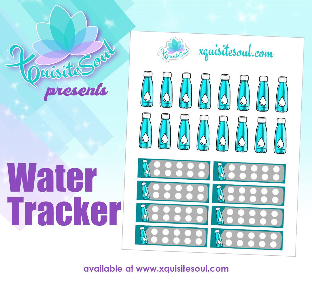 Water Tracker Planner Sticker Set