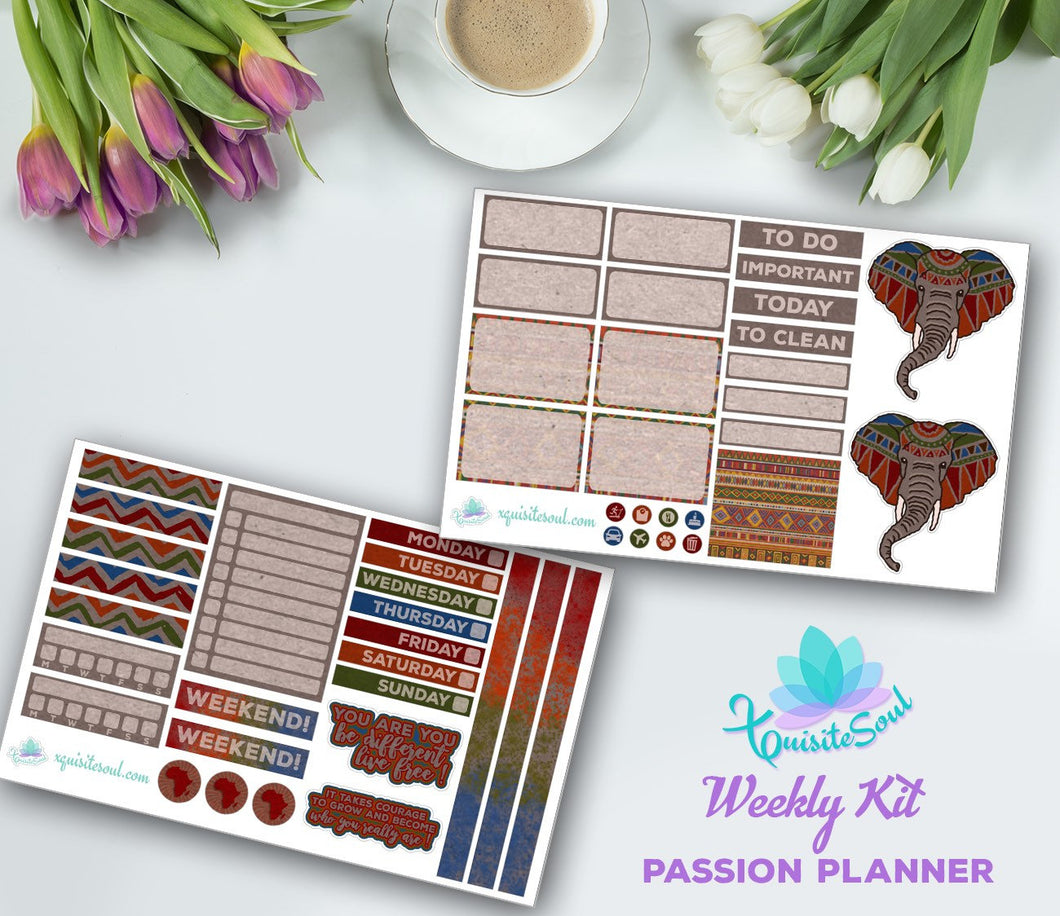 African Elephant Weekly Kit for Passion Planner