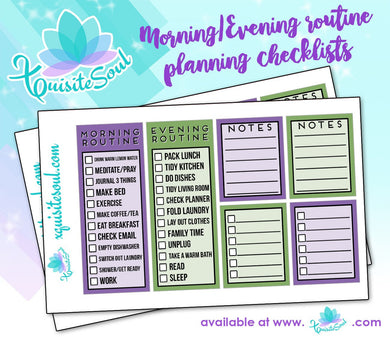Morning/Evening Routine Checklist Planner Stickers