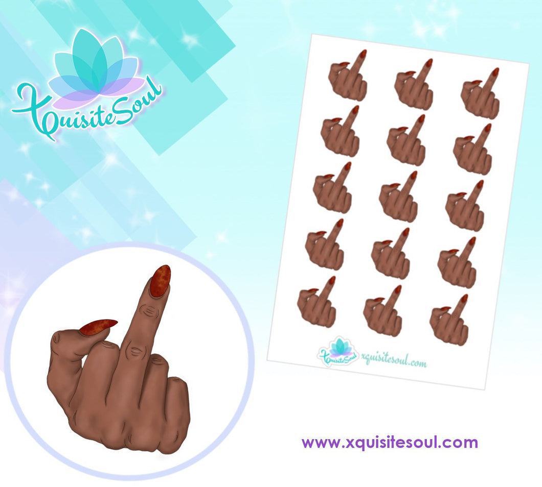 Middle Finger African American Stickers