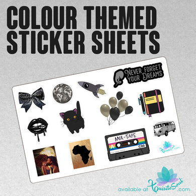 Colour Themed Sticker Sheet - BLACK