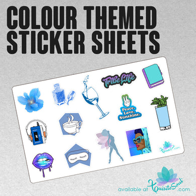 Colour Themed Sticker Sheet - BLUE