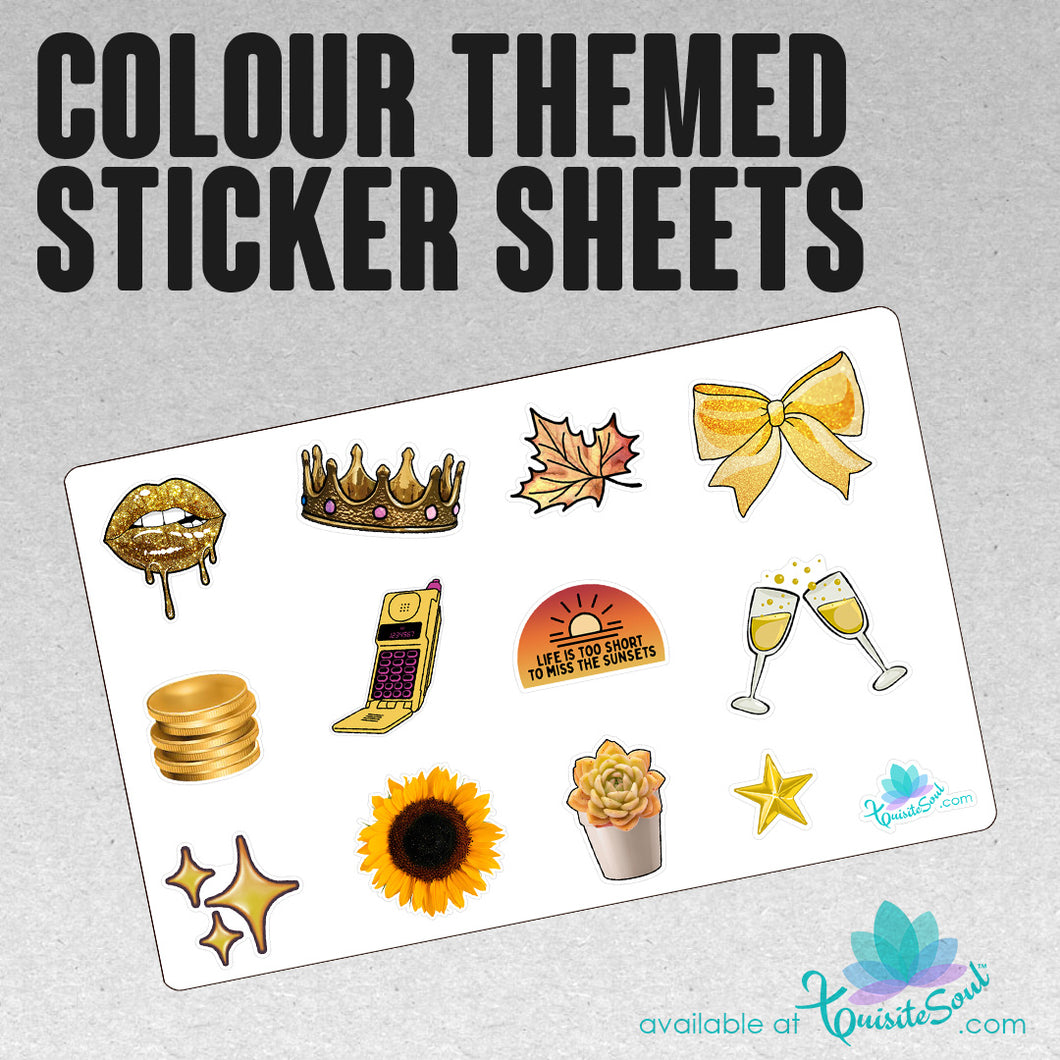 Colour Themed Sticker Sheet - YELLOW