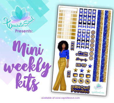 Royal Blue and Gold Sorority 2.0 African American Mini Weekly Kit