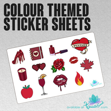 Colour Themed Sticker Sheet - RED