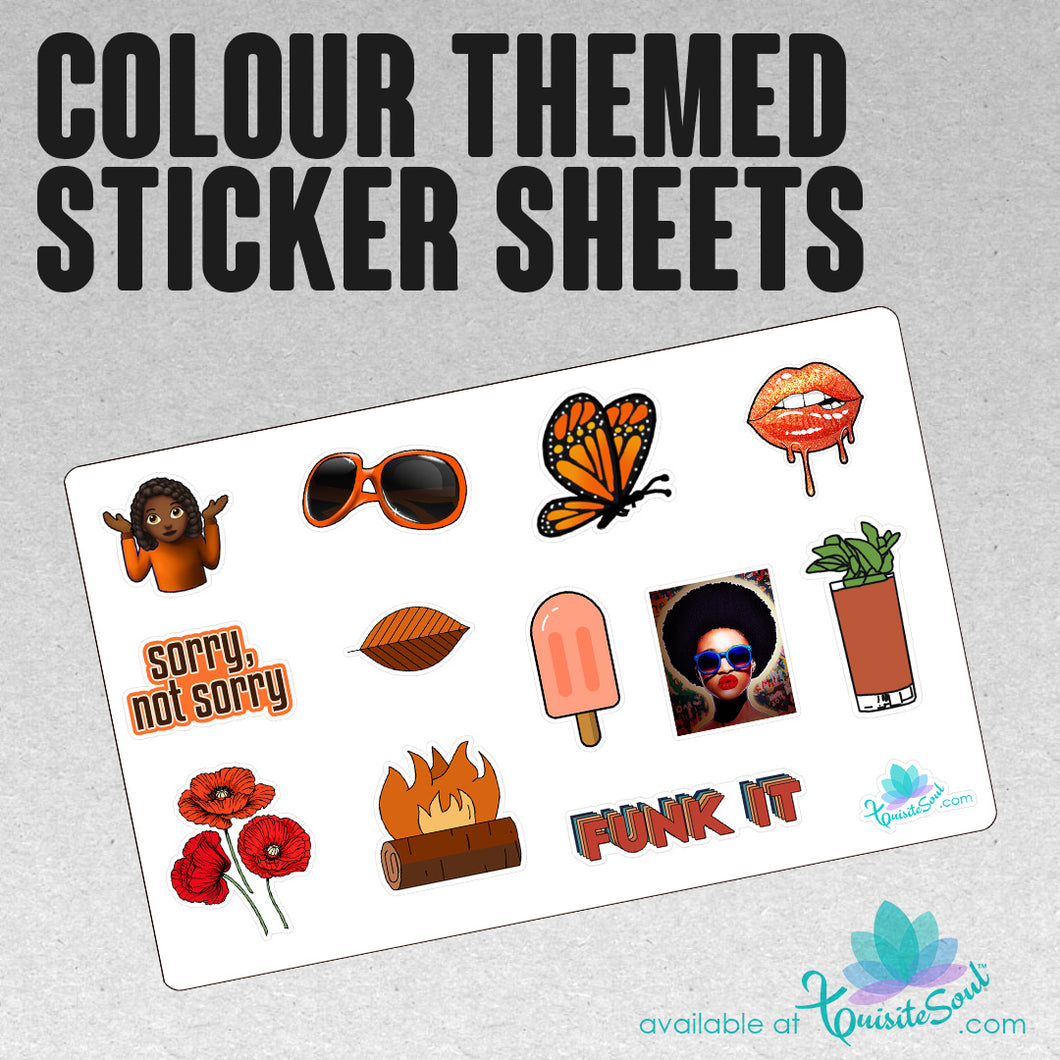 Colour Themed Sticker Sheet - ORANGE