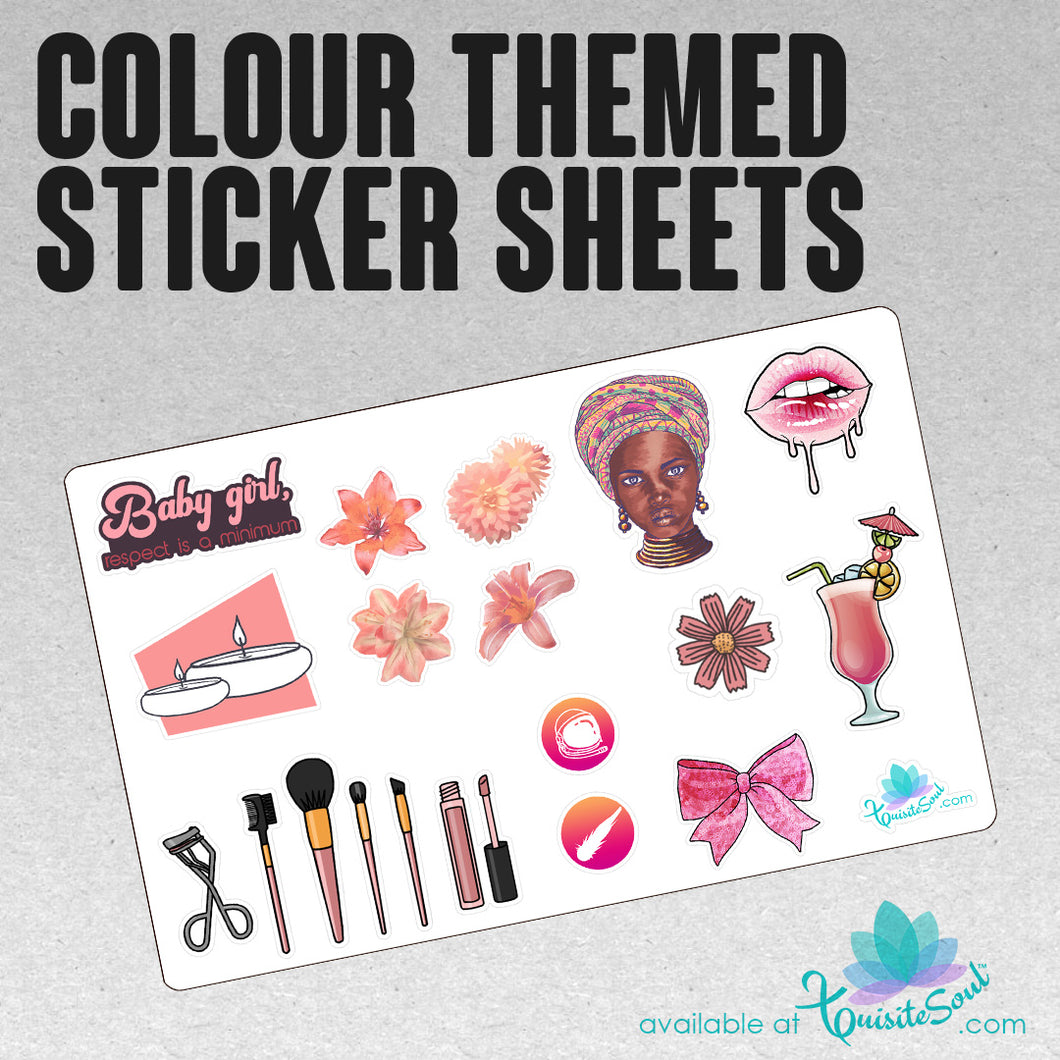 Colour Themed Sticker Sheet - PINK