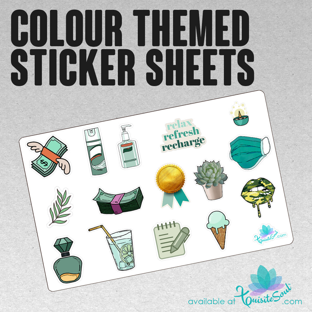 Colour Themed Sticker Sheet - GREEN