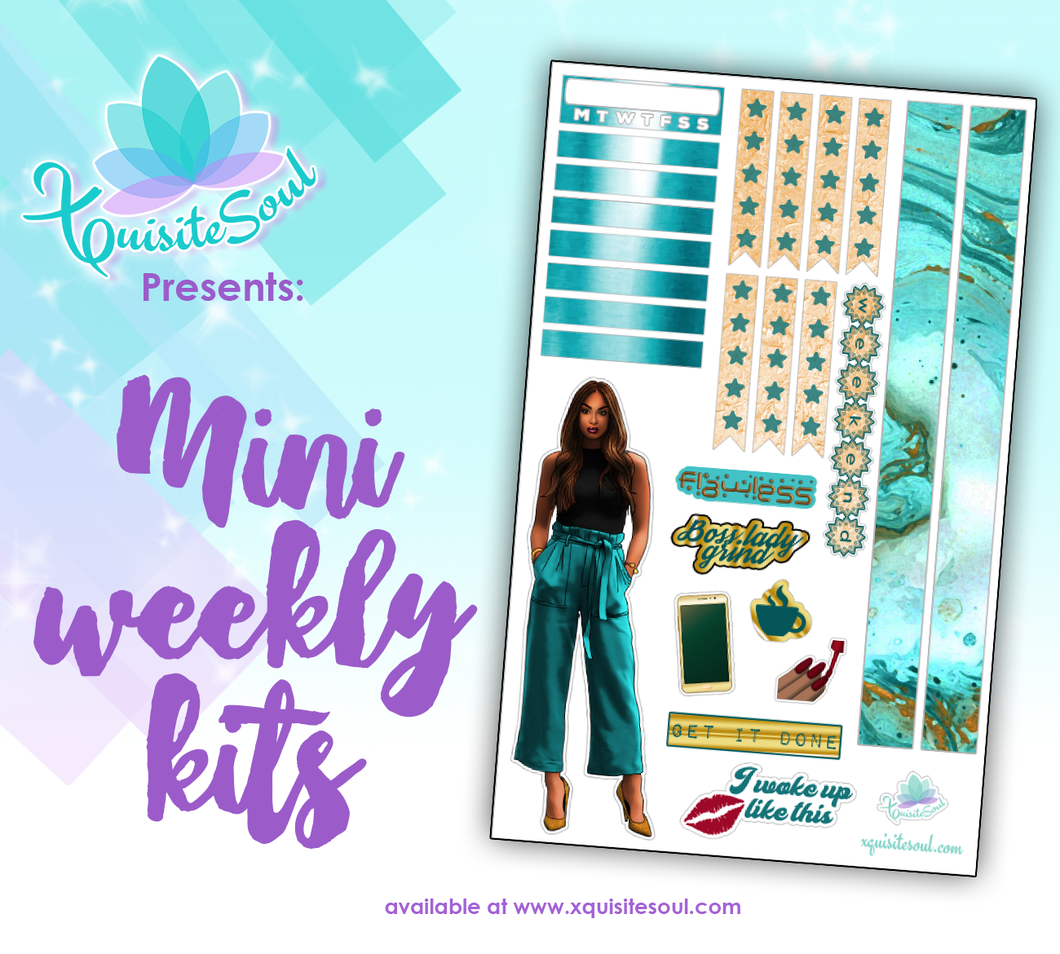 Boss Babe - Teal Black Girl Mini Weekly Kit